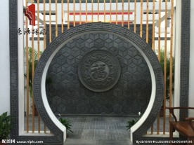 唐语砖雕室内玄关照壁