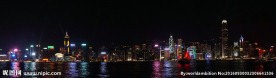 香港维多利亚湾夜景全景图