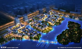 滨水商街鸟瞰图