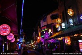 宁波老外滩夜景 酒吧街夜景
