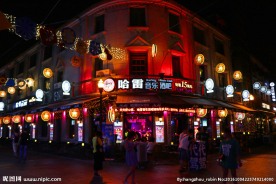 宁波老外滩夜景 酒吧街夜景