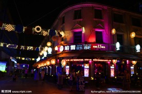 宁波老外滩夜景 酒吧街夜景