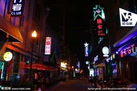 宁波老外滩夜景 酒吧街夜景