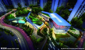 夜景建筑效果图