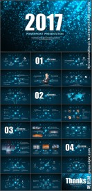 酷炫星空商务动态ppt模板