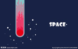 扁平化太空流星风格海报