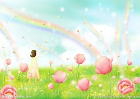 卡通浪漫画外风景背景