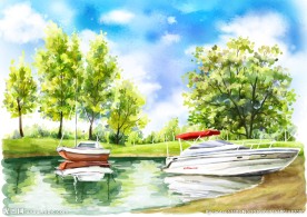 卡通户外风景背景