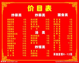 价目表
