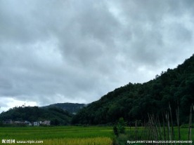 乡村的台风云雾