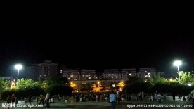 城市广场夜景 延时摄影
