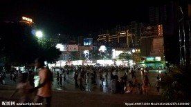 商业广场夜景 延时摄影