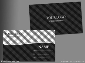 黑色方格名片
