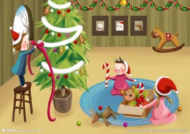 童话圣诞树素材背景