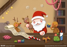 卡通童话圣诞老人素材背景