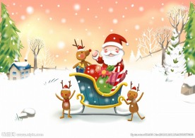 卡通雪景圣诞树背景素材