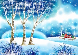 卡通冬季雪景素材