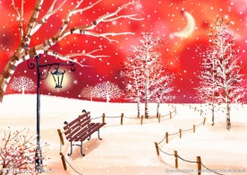 冬季梦幻雪景素材