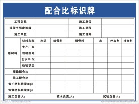 配合比标示牌