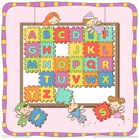 儿童字母拼图游戏素材