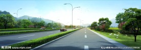 田园风光道路效果图