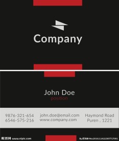 黑色简洁时尚名片