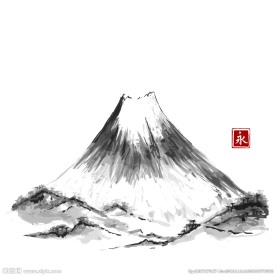 水墨山