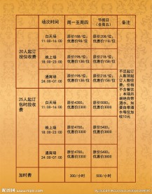 价格表