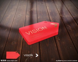 红色异形样机名片