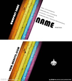 彩虹条纹名片