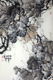 水墨葡萄国画