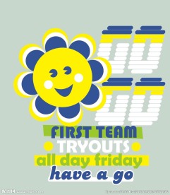 卡通太阳花字母素材