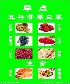 早点 小吃 豆浆 面包 茶鸡蛋