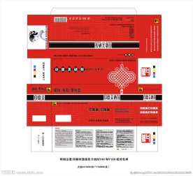 红色硒鼓包装彩盒刀模图
