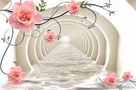 3D立体场景花藤背景墙