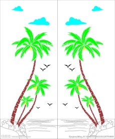 椰树门窗矢量图