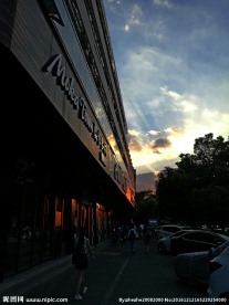 建筑 霞光