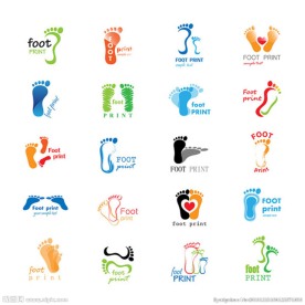 彩色时尚logo 脚印LOGO