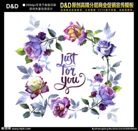水彩图  玫瑰  壁画