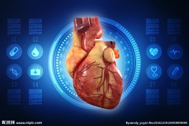 蓝色科技背景心脏模型高清图片