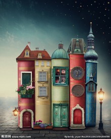 用书本搭成的城堡