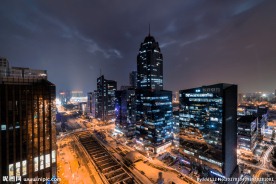 车水马龙的城市夜景