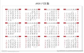 2017年日历