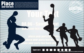 篮球剪影人物背景