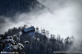俯视冬季山林