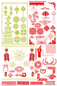 矢量中式花纹边框