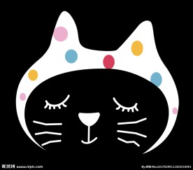 猫咪 表情 带帽子的猫 黑猫