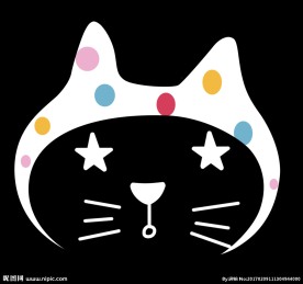 猫咪 表情 带帽子的猫 黑猫