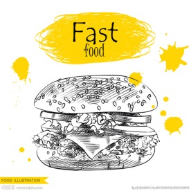 手绘快餐矢量图片