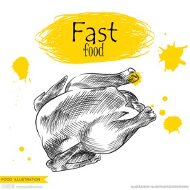 手绘快餐矢量图片